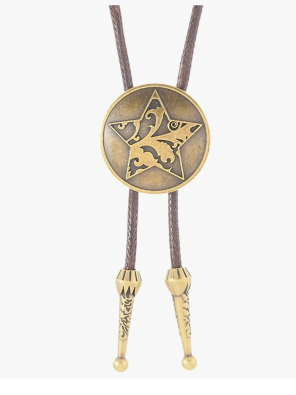 Rodeo Cowboy Leather Bolo Tie